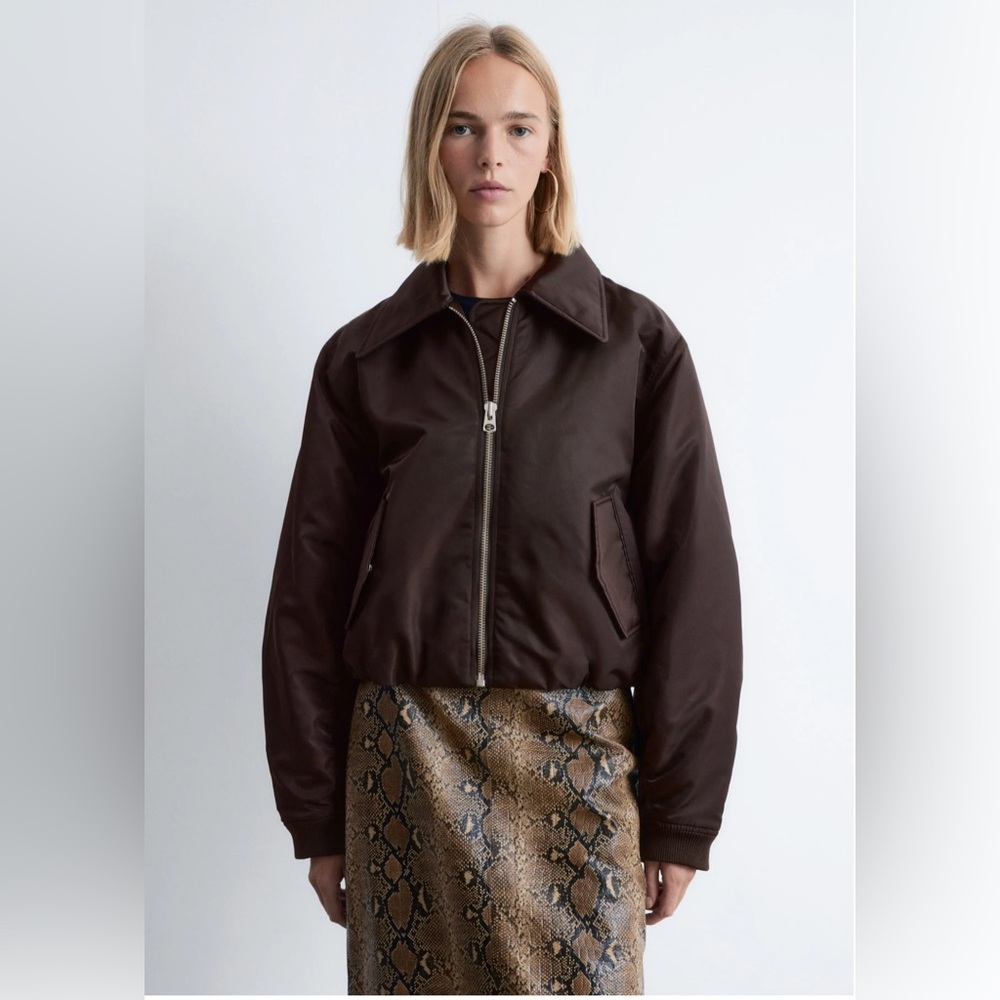 Other Stories Cropped Bomber Jacket - Size M - NWT